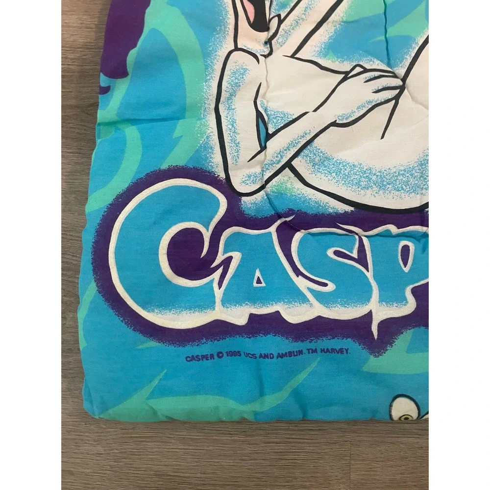 Vintage 1995 Casper the Friendly Ghost Twin Comforter Blanket Teal Purple 90s